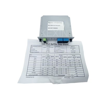 KEXINT FTTH LGX نوع بطاقة PLC الخائن البصرية 1x4 SC UPC G657A1 الألياف البصرية PLC الفاصل