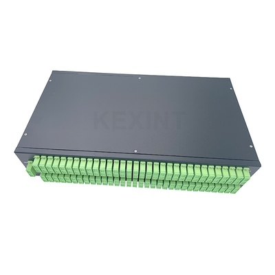 KEXINT 2 PCS 1X 64 SC APC Fiber Optic PLC Splitter 2U ODF 19 بوصة رف لوحة تثبيت الألياف الضوئية