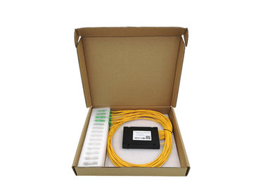مقسم الألياف الضوئية PLC SC / APC 1 × 16 ABS BOX Splitter 3.0 G657A1 خسارة الإدراج 13.7dB