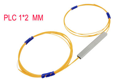 Multimode 1 × 2 Fiber Optic PLC Splitter 50/125 0.9 Hytrel Orange 850nm