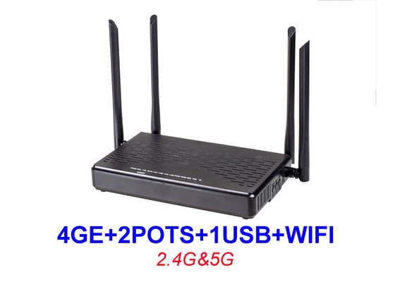 ثنائي الموجات Ftth ONU المعدات HGU 4GE 2 القدور WIFI 2.4G 5G 1 USB EPON XPON ONU KEXINT