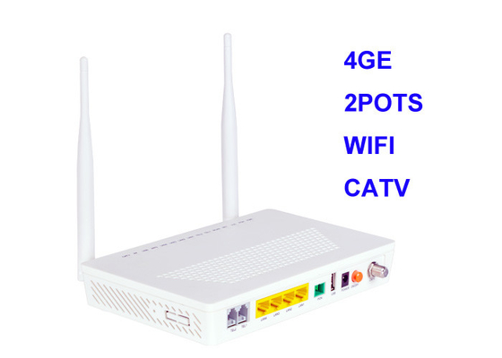 إيثرنت 4 جيجابت GEPON ONU 1 USB 4GE 2POTS WIFI CATV دعم IPv4 و IPv6 مكدس مزدوج