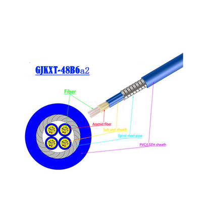 كابل الألياف الضوئية الداخلي KEXINT GJKXTKJ-48B6a2 FTTH GJSFJV Blue SM Multimode