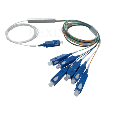جهاز الفصل للألياف ذات الوضع الواحد 1x6 نوع ميني Sc Upc Connector G657a1