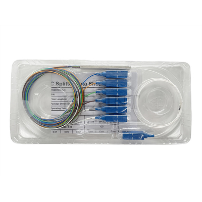جهاز الفصل للألياف ذات الوضع الواحد 1x6 نوع ميني Sc Upc Connector G657a1