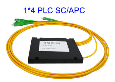1x4 الألياف البصرية PLC الفاصل ، FTTH ABS PLC الفاصل 3.0 1260 نانومتر إلى 1650 نانومتر الطول الموجي