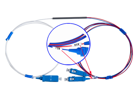 18dB Directivity Coupler Fiber Optical WDM FBT 15/85 1 × 2 Mini 0.9 SC / UPC Connector